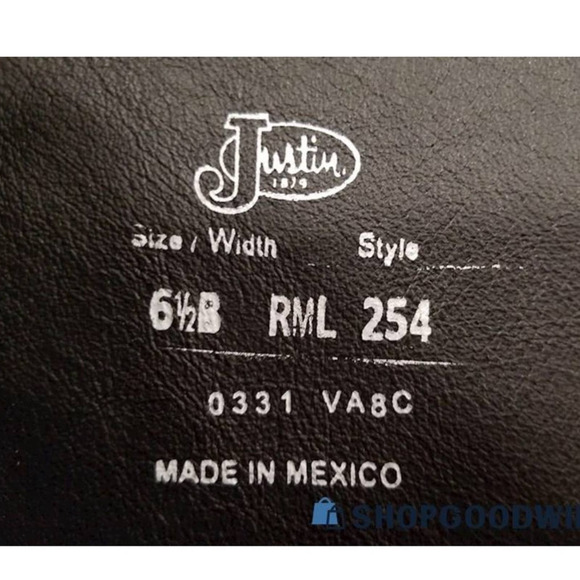 NEW JUSTIN REBA LESLIE GENUINE LEATHER BOOTS WOMENS SIZE 6.5 - Picture 9 of 11